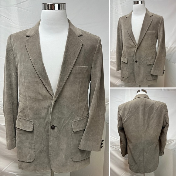 Vintage | Suits & Blazers | Mens Vintage Alpha Richard Taupe Corduroy